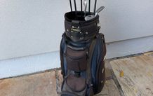 Golf clubs with bag.