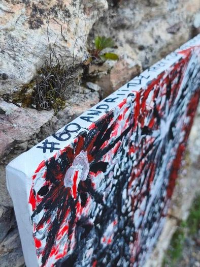 Original Acrylic Painting  Black Star  Handmade original artwork on canvas.