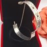 Vintage sterling silver garnet daisy Bangle Image 3