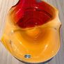 Large Newgrange Living Art Glass Bowl. Amber Red  37cm Handmade Excellent Condition Image 2