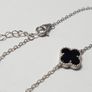 925 sterling silver four leaf clover bracelet black Image 6