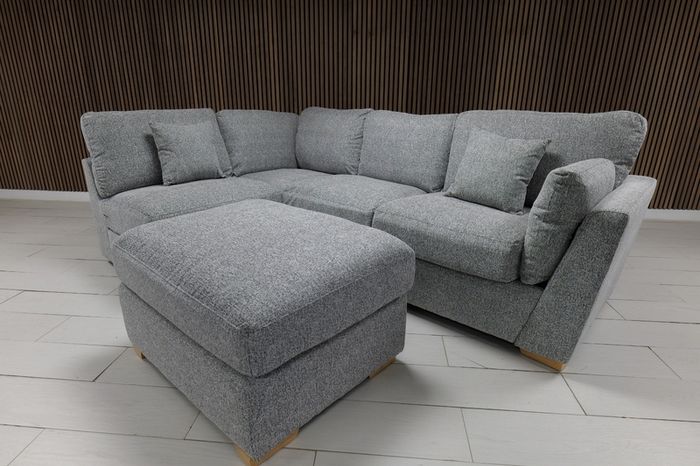 Emme Beige L Shaped Fullback Corner Sofa