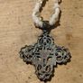Vintage necklace  white beaded rope chain. Image 2