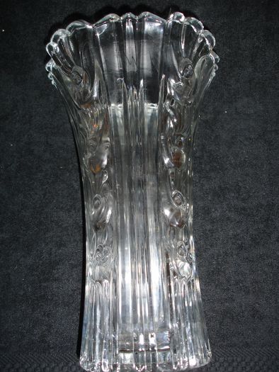 Elena Borgonovo Tall/Heavy Clear Glass Vase Italy 10 inches