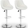 Set of 2 x Bar Stools Fully Rotatable - Adjustable Seat Height 60 - 80 cm Image 3