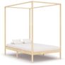 Canopy Bed Frame Solid Pine Wood 120x200 cm Image 2