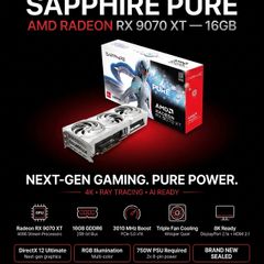 Rx9070xt sapphire pure white 16gb new