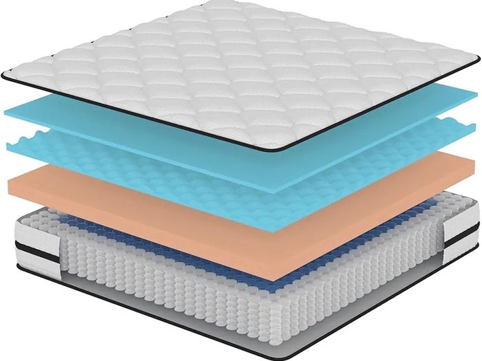 King Mattress, Hybrid Memory Foam and Spring, Zonal Support, Decompression, Medium Firm, Soft and Breathable Cloth, Mattress-in-Box, 150x200x22cm