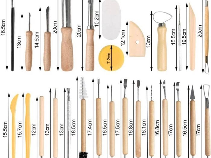 40Pcs Pottery Clay Sculpting Tools, Wooden Pottery Carving Tools Set Sculpture Ceramic Tools Kit Used for for Shaping, Modeling, Smoothing (FREE POSTAGE)