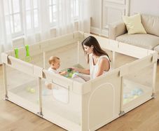 Baby Playpen for Babies and Toddlers, 47x47inch Small Play Pen for Indoors, Toddler Playpen for Apartment, Play Yard, Baby Activity Play Fence, 120x120cm Twins Playard