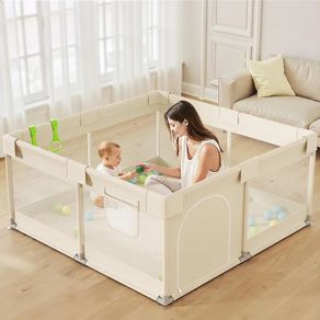 Baby Playpen for Babies and Toddlers, 47x47inch Small Play Pen for Indoors, Toddler Playpen for Apartment, Play Yard, Baby Activity Play Fence, 120x120cm Twins Playard
