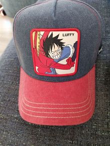 Capslab Luffy One Piece Denim Blue Red Adjustable