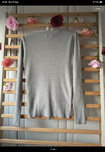 jumper Bnwt grey vneck long sleeve grey drawstring detail jumper m/l