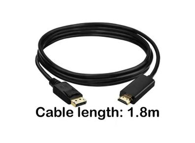 1.8M DisplayPort DP To HDMI Cable Adapter For Lenovo Dell HP Asus Laptop PC New - FHT10CAB