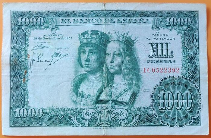 Spain 1000 Pesetas 1957