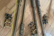 4 x Curtain Poles, Hold Backs