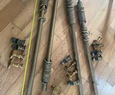 4 x Curtain Poles, Hold Backs