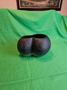 Iconic Danish design from Normann Copenhagen  Double Bowl - Black Glass Bowl/Vas