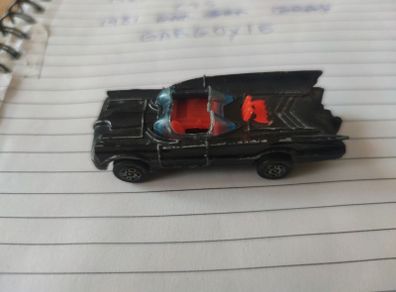 Vintage 1976 Corgi Juniors Batmobile Diecast Batman DC Comics Car Black Red