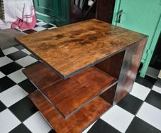 Vintage Art Deco retro MidCentury cupboard/ bookshelf/coffee table on wheels