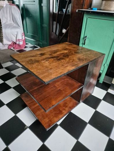 Vintage Art Deco retro MidCentury cupboard/ bookshelf/coffee table on wheels