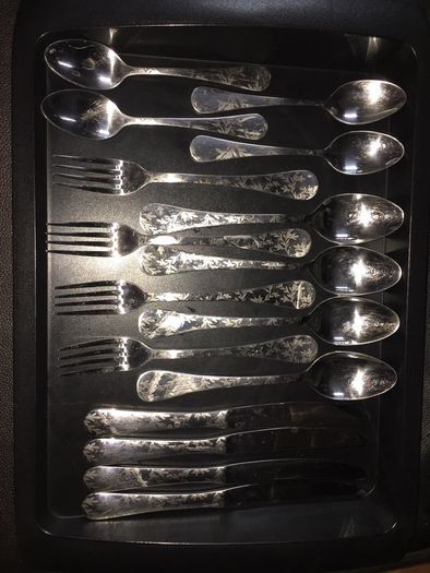 Set cutlery knife fork spoon and tea spoon