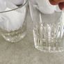 Multi-Purpose Crystal Beverage Tumbler Drinking Glass Set of 4 each 2 matching not stamped.. Image 4