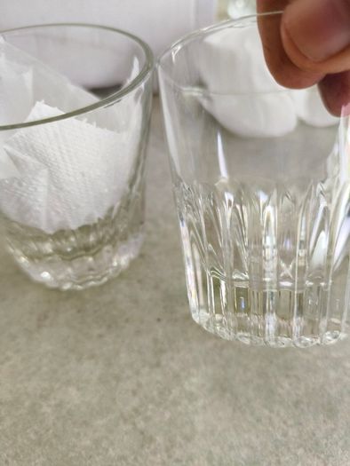 Multi-Purpose Crystal Beverage Tumbler Drinking Glass Set of 4 each 2 matching not stamped..
