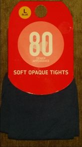 Blue Soft Opaque Tights 80Denier size L UK14/16  EUR42/44 Postage included