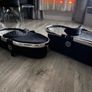 Twin Baby Carrycot Set Black & White Excellent Condition Image 2