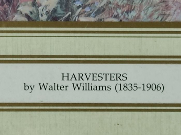 Walter Williams Picture in Frame (1835-1906) Harvesters English Country Landscape