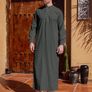 Men's Thobe Long Sleeve Kaftan Nightshirt Arabian Long Thobe Image 3