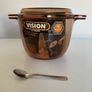 Vintage retro - Vision de Corning Large Tall Amber Casserole Dish and lid 3.5 litre Image 2