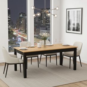 WotanExtend Black Oak Dining Table up to1 40CM