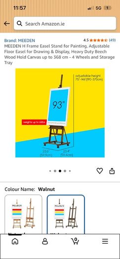 Meeden Adjustable dark wooden art easel