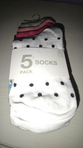 Polka Dot Socks 5 Pairs New