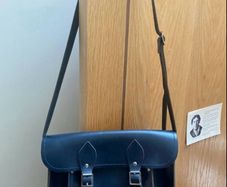 Zatchels dark blue leather satchel