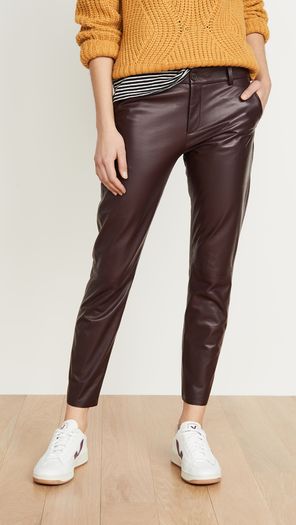 Unsigned genuine dark brown suede and leather jeans style trousers Sz 8UK - W28 L32 - Rrp 350 (New)