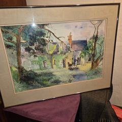 Joan Loughney "Woodland Cottage" Signed Watercolour - Framed