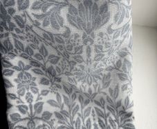 Pair of Blue and White Patterned Curtains