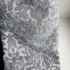 Pair of Blue and White Patterned Curtains