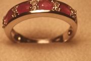 Natural Ruby &amp; Zircon Band Ring
