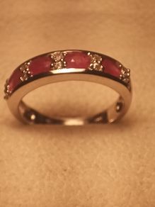 Natural Ruby & Zircon Band Ring