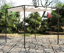 Garden Gazebo with Retractable Roof Canopy