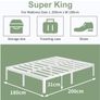 Super King Bed Frame 30.5 cm High with Rounded Corner Legs Image 9
