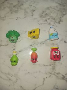 shopkins - 6 pcs (carrot, broccoli, milk, cheese, tomato paste, olive oil)