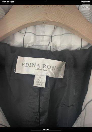 jacket Edina Ronay Feather & down jacket black & white size 12