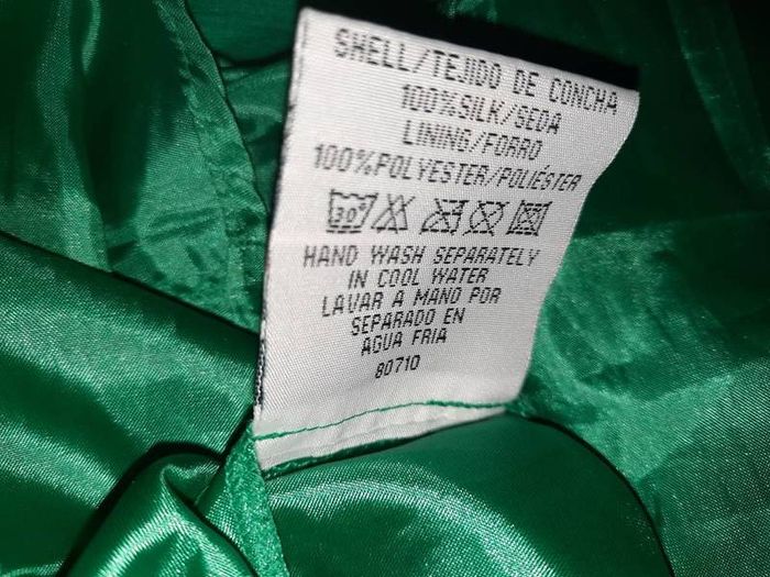 Green 100% silk baby-doll dress size 10