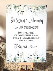 wedding remembrance table sign