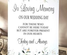 wedding remembrance table sign